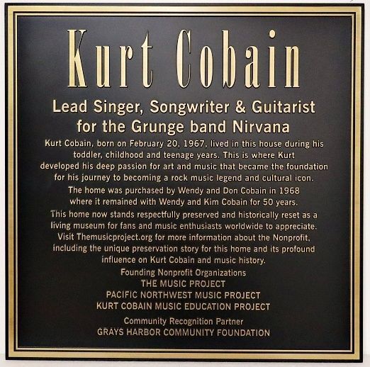 GC16501 - Bronze Memorial Plaque for Kurt Cobain's Childhood Home 