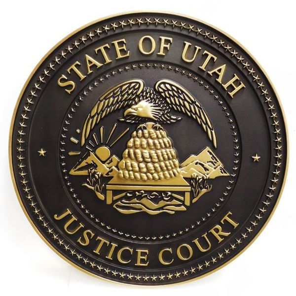 State seal and state government executive legislative and judicial