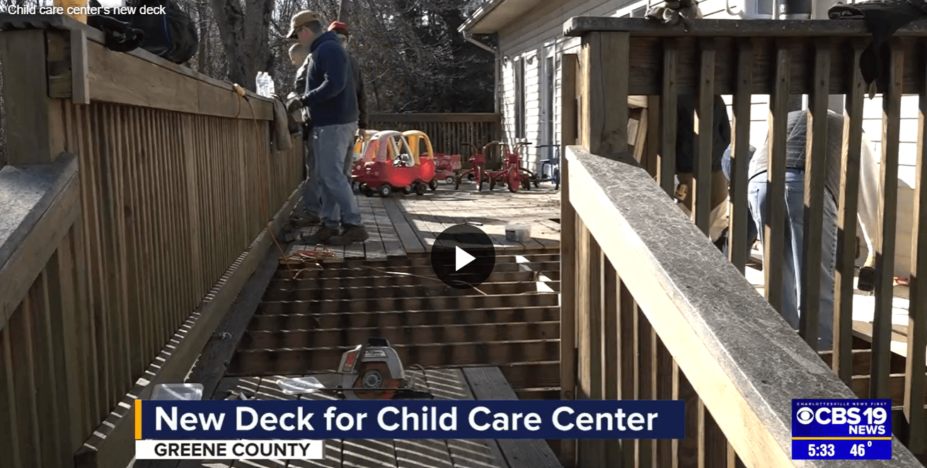 Greene County Habitat for Humanity helps repair a child care's back deck