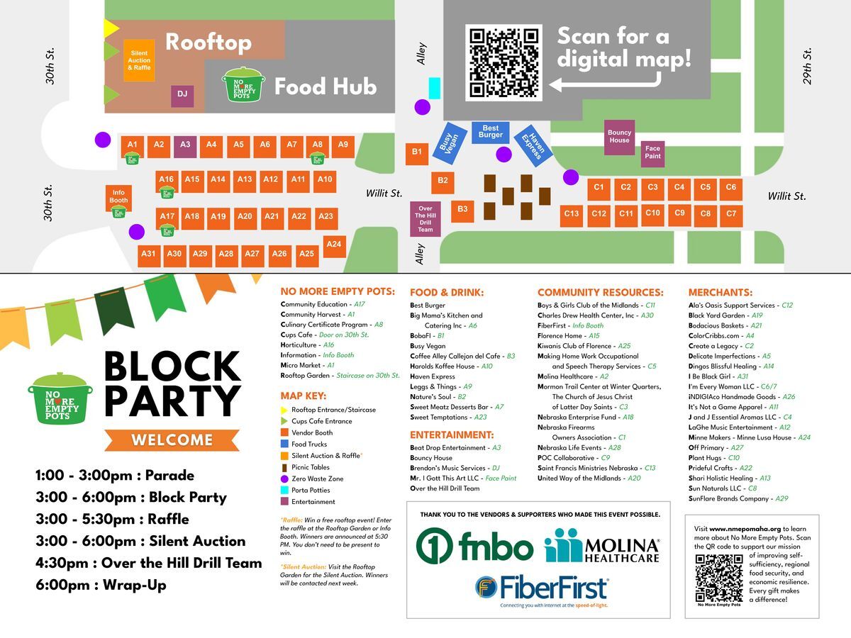 Block Party Map 2025 : Support Our Work : No More Empty Pots