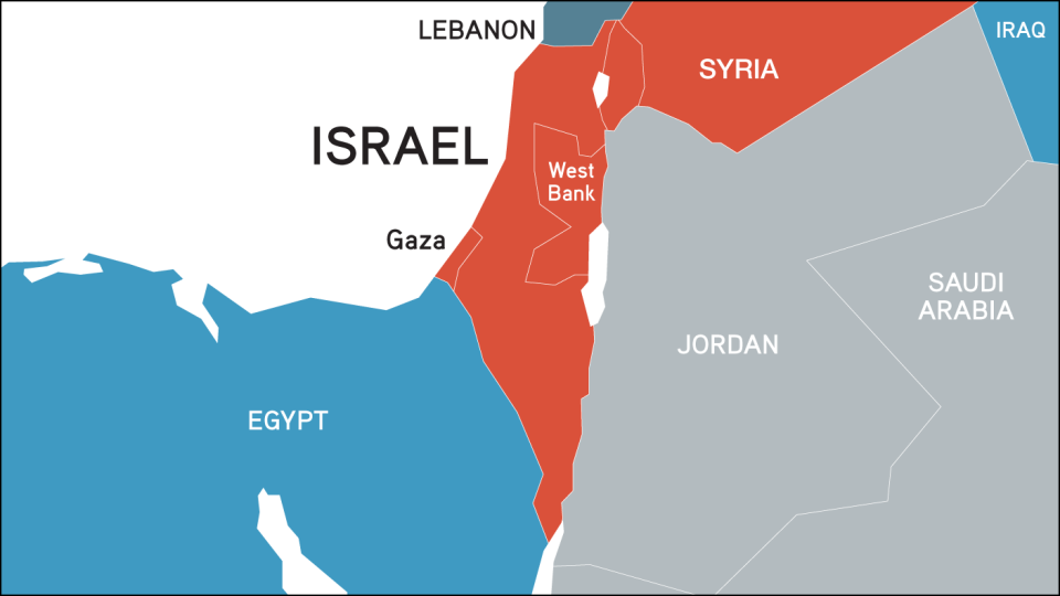 map of israel and gaza