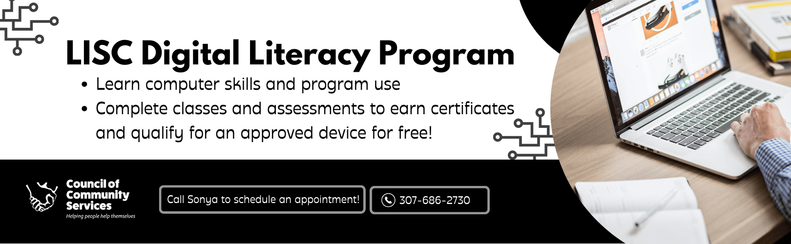 Digital Literacy Program for those seeking computer skills and devices!