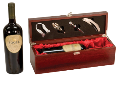 Rosewood Finish Wine Presentation Box w/ Tools