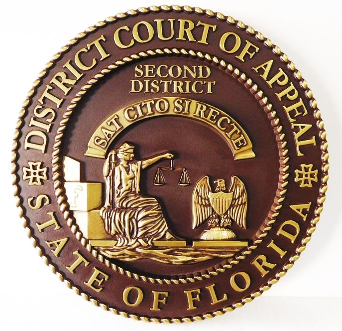 MB2225 - Seal of State of Florida District Court of Appeals, 3-D Hand-rubbed