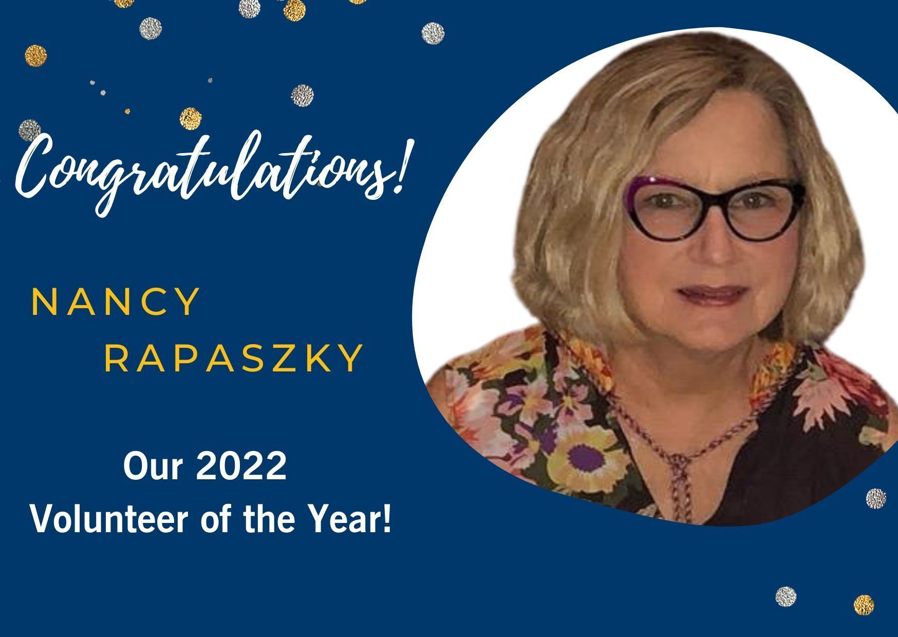 Nancy Rapaszky Recognized as our 2022 Volunteer of the Year