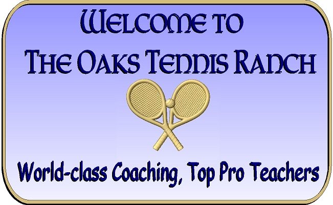 GB16846 - Carved HDU  Entrance Sign for the Oaks Tennis Ranch 