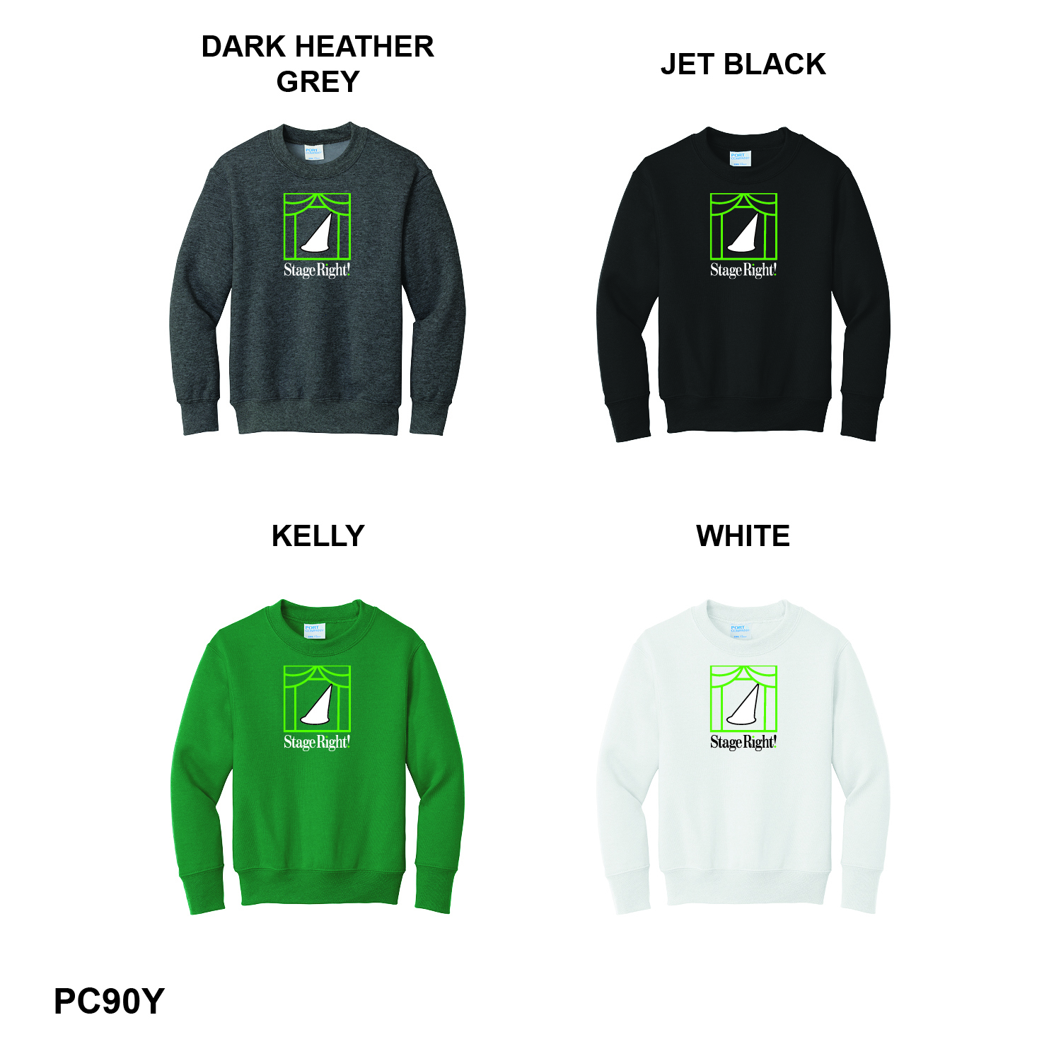 STAGE RIGHT LOGO - Port & Company® Youth Core Fleece Crewneck Sweatshirt