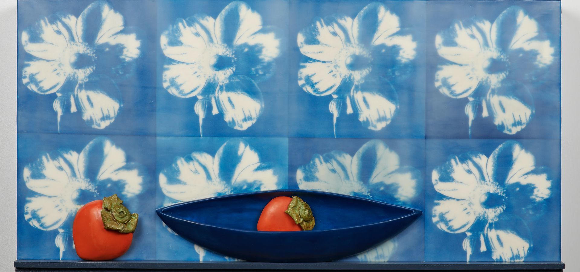 Persimmons With Blue Bowl