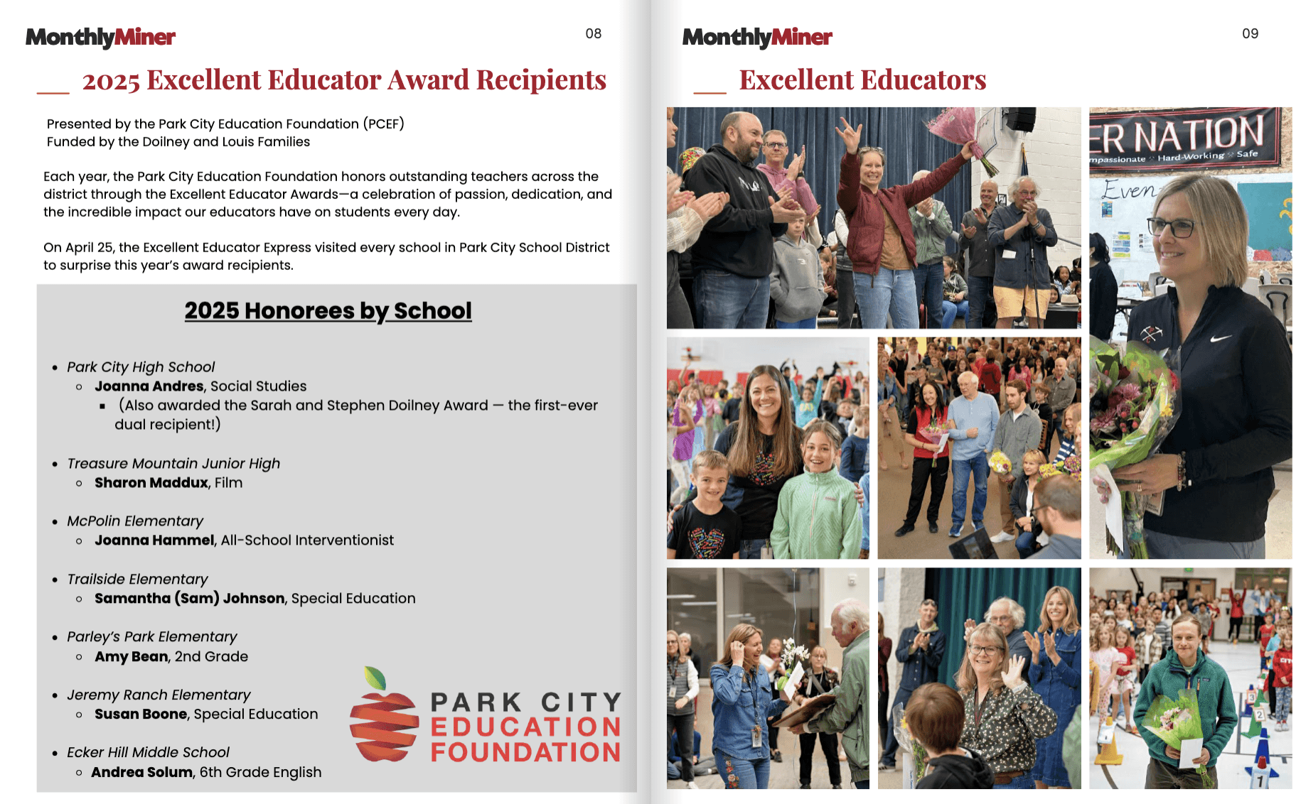 2025 Excellent Educator Award Recipients