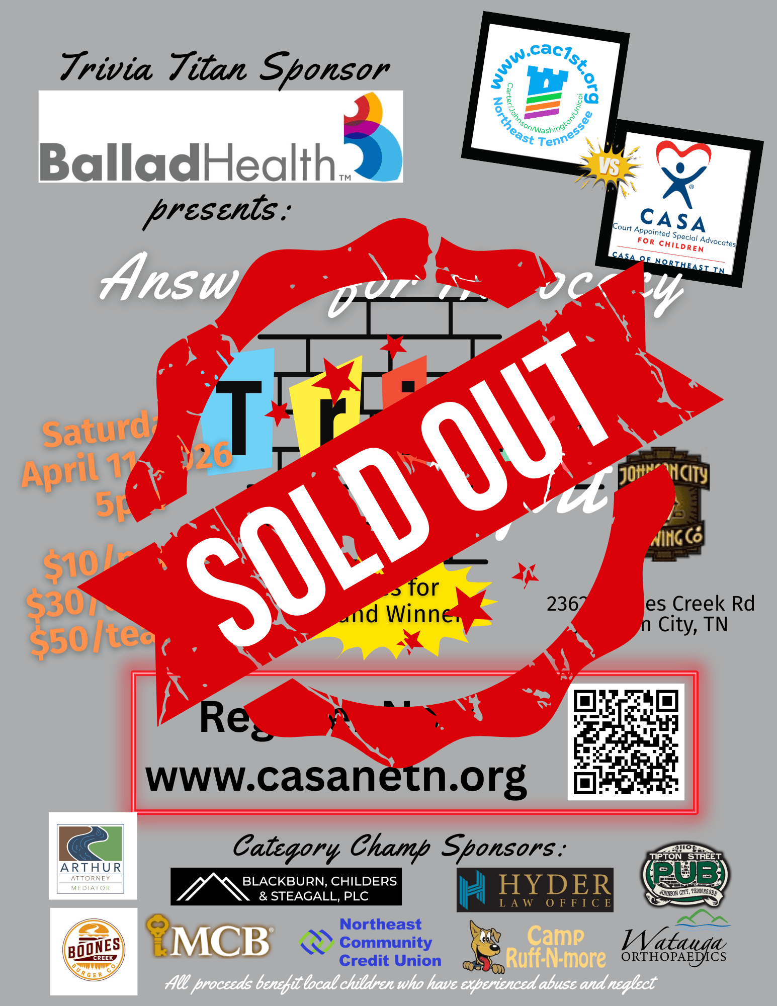 Come out to support CAC 1st & CASA NETN in a Trivia Night FUNdraiser! This event will be filled with prizes and fun for everyone. Plus, you'll have an opportunity to support each non-profit with a donation of your choice. 