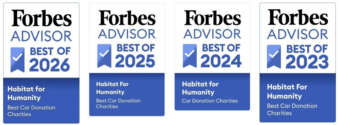 Forbes Advisor Best of 2026. Habitat for Humanity Best Car Donation Charities.