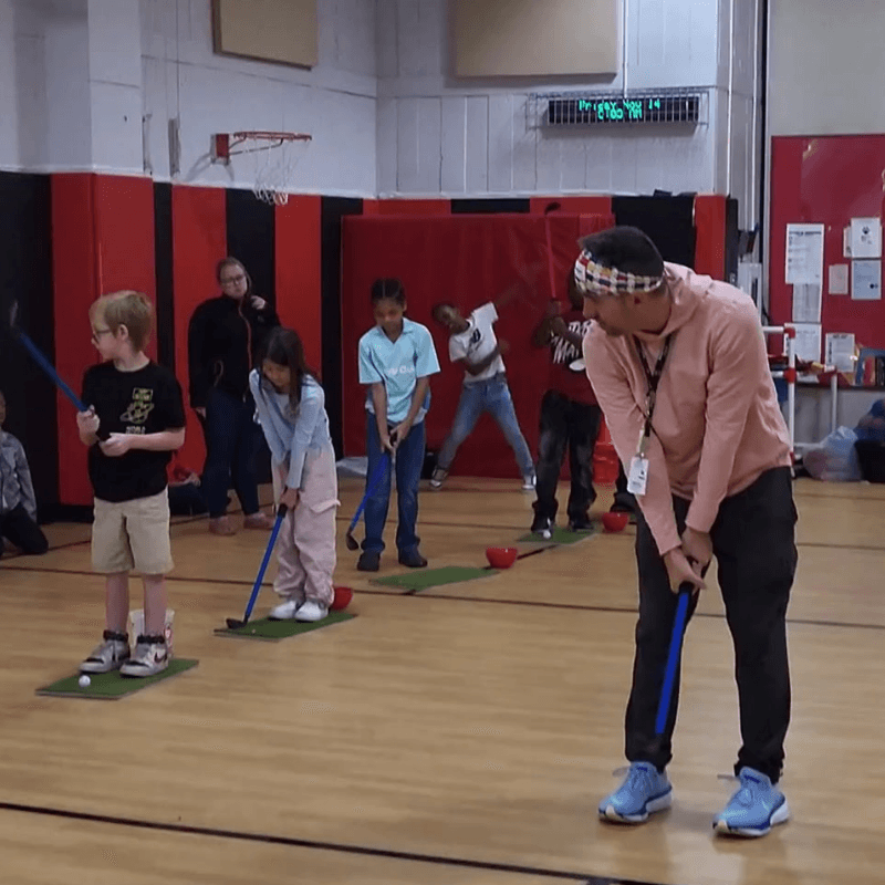 Learning Golf at Polton Elementary