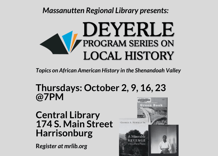 Deyerle Program Series on Local History at Central Library!