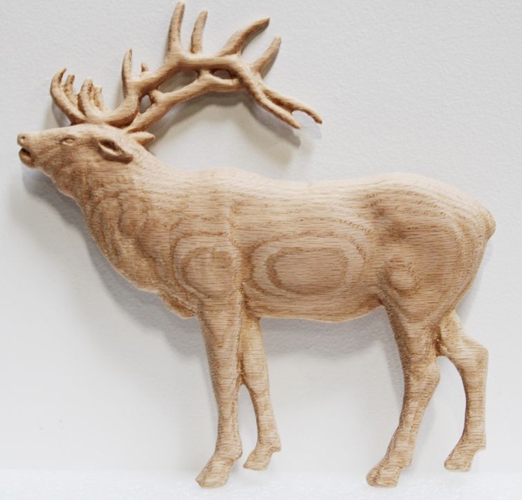 M22602 - 3D Bull Elk Carved from Western Red Cedar