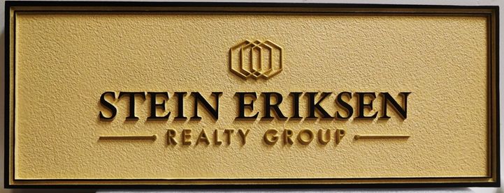 C12452 - Carved and Sandblasted Sign for the Stein Eriksen Realty Group , 2.5-D Artist-Painted