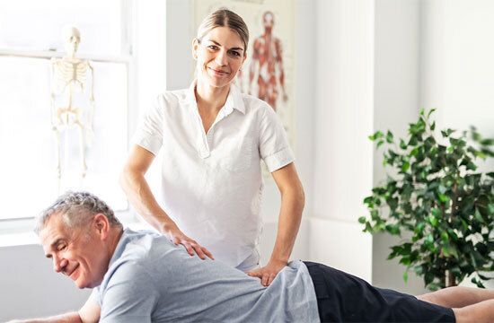 Woman volunteering to give massage