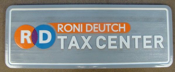 C12052 - Carved Redwood  Tax Center Sign