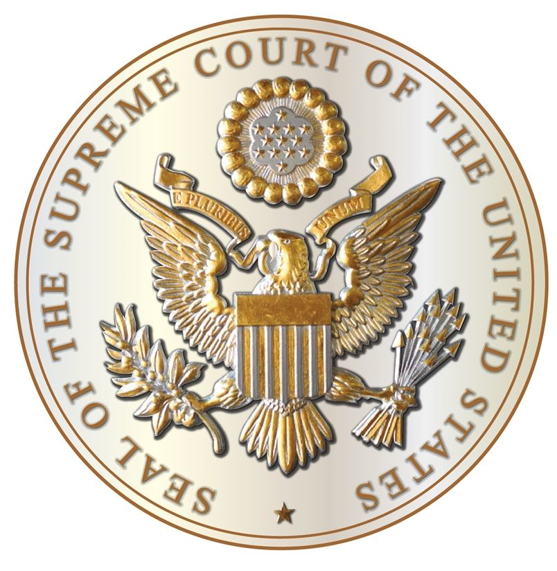 U30121 - 24K Gold-leaf Gilded  Wall Plaque of the Seal of the United States Supreme Court 