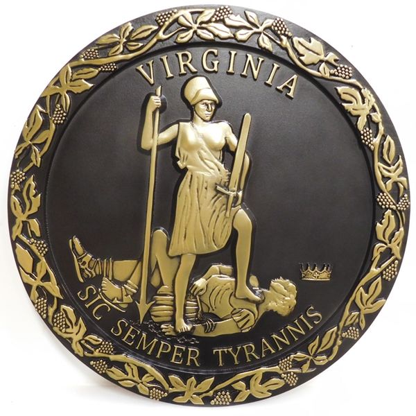 Painted, Wood and Metal 3D State Seal Wall & Podium Plaques