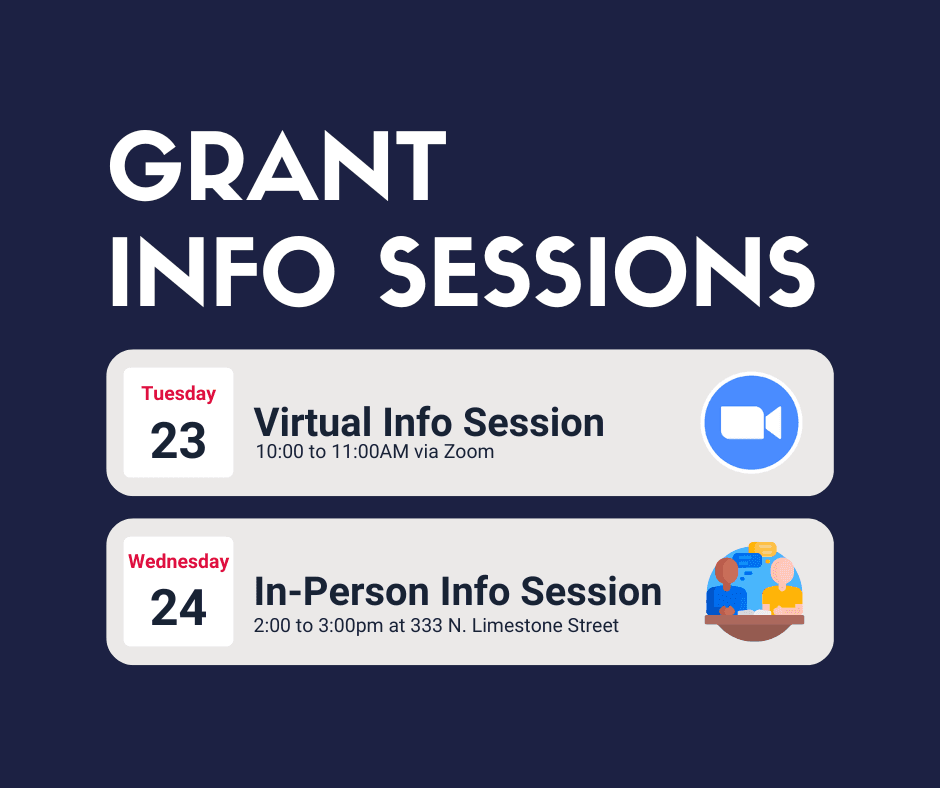 Upcoming Grant Information Sessions