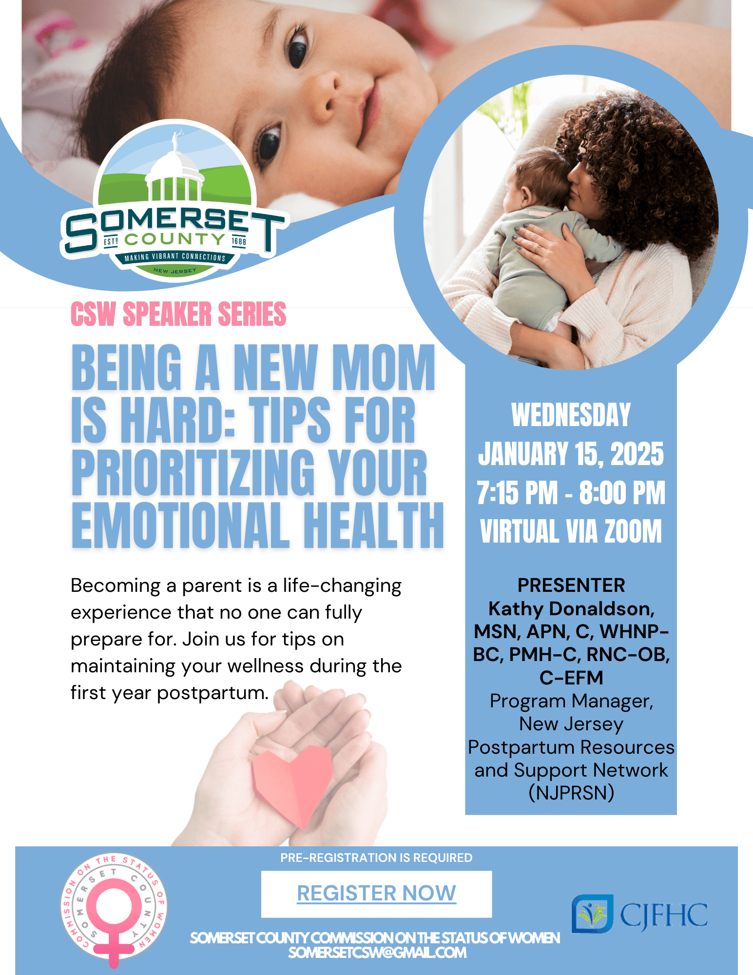 CSW Speaker Series: Tips for Prioritizing Your Emotional Health Postpartum