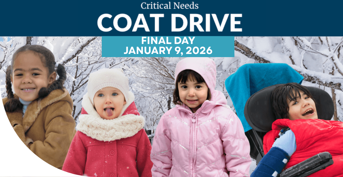 boys and girls standing in the snow with winter coats on