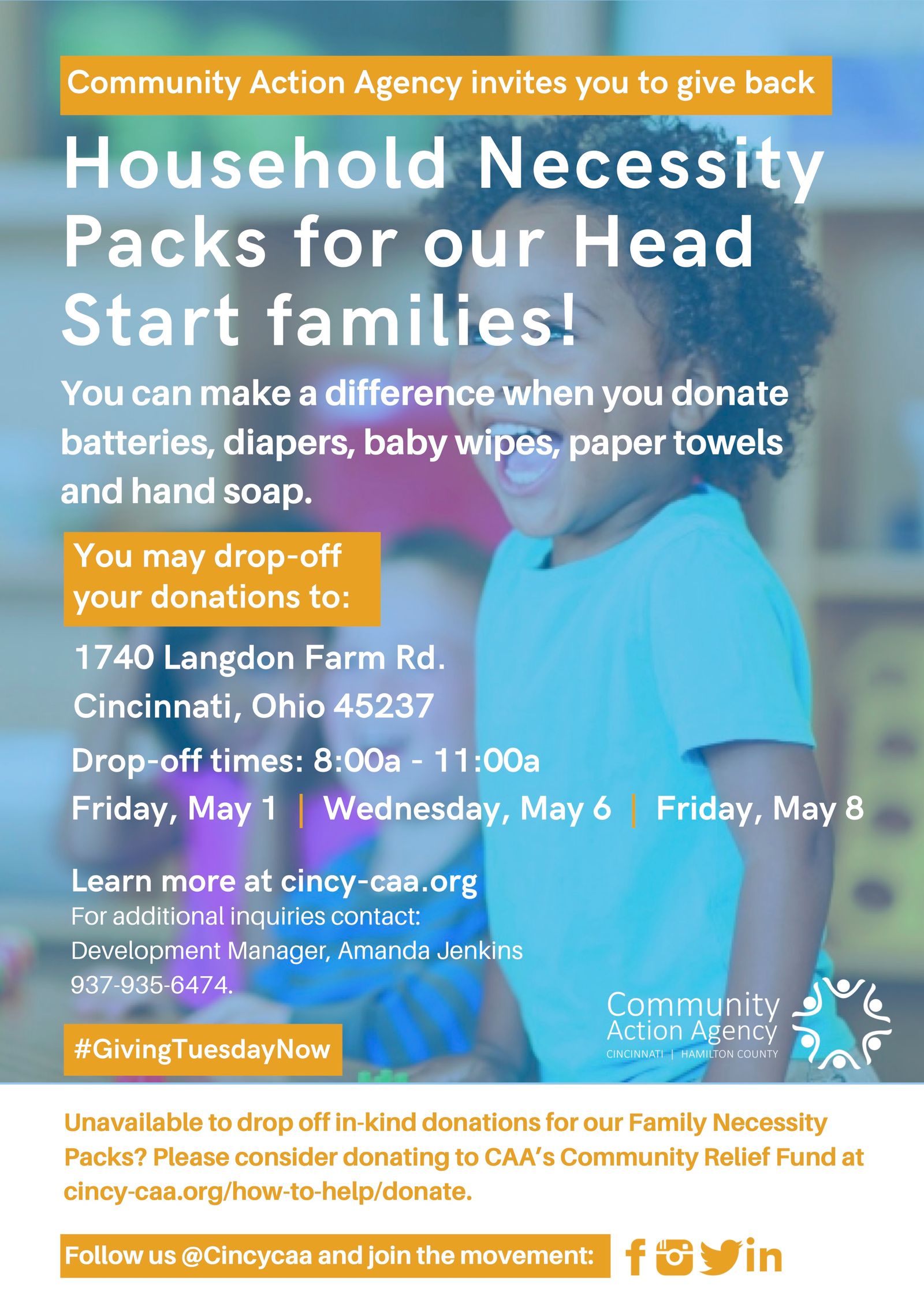 Donation Drive for Household Necessity Packs for Head Start Families