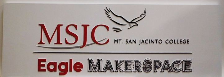FA15597 - Carved Sign for Mt. San Jacinto Community College, 2.5-D Multi-Level Raised Relief