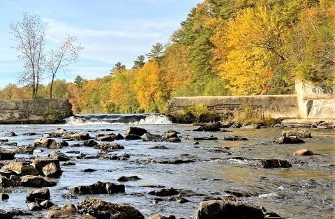  The remaining remnants of the  Indian Rapids Dam on the lower Saranac River.  