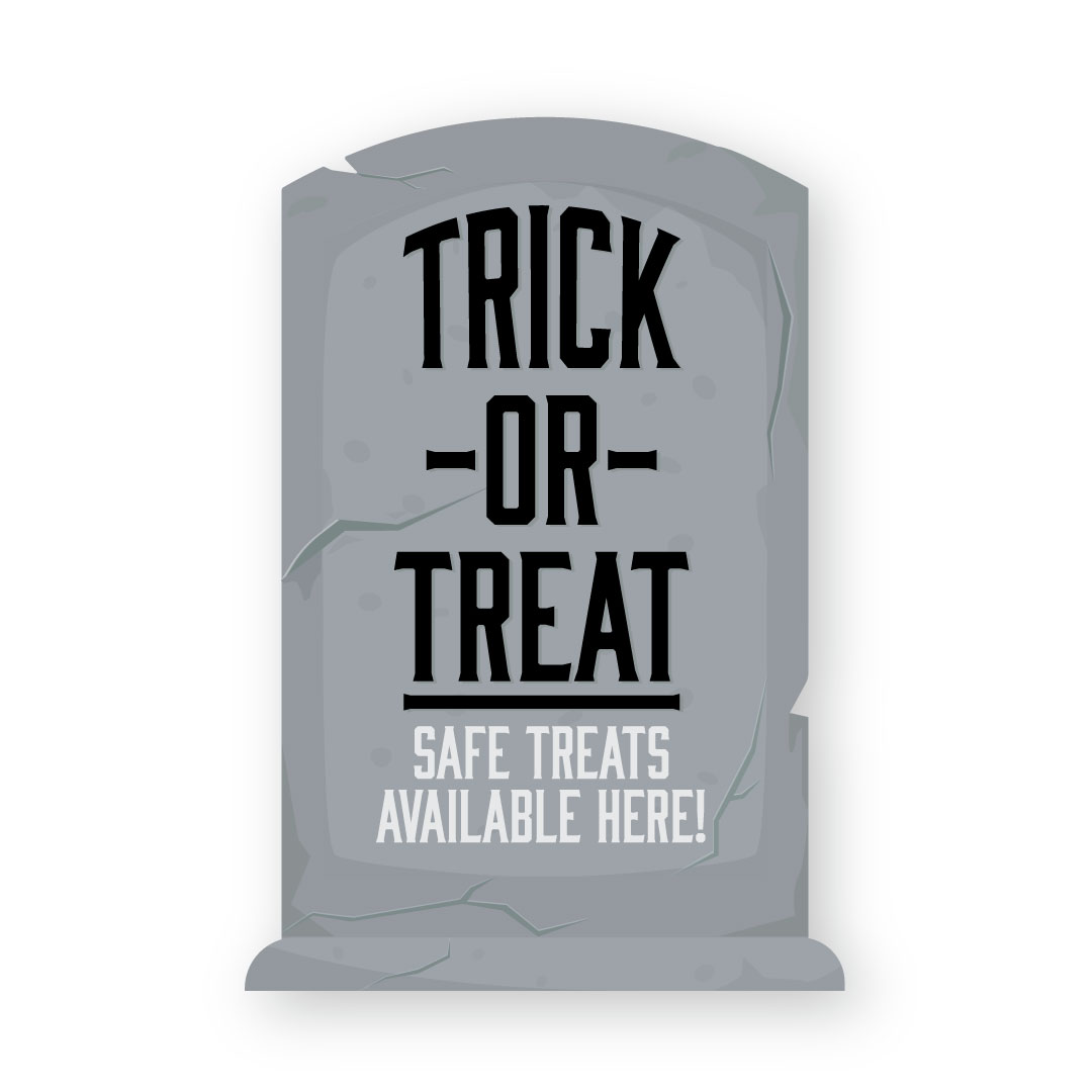 Trick Or Treat Gravestone Yard Sign