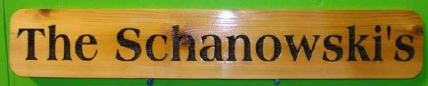 I18965 - Engraved Natural Cedar Sign with Residence Owner's Name Engraved