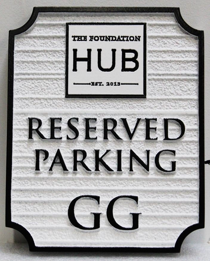 H17301 - Carved  HDU  "Reserved Parking" and Sandblasted Sign for a Company's Employee