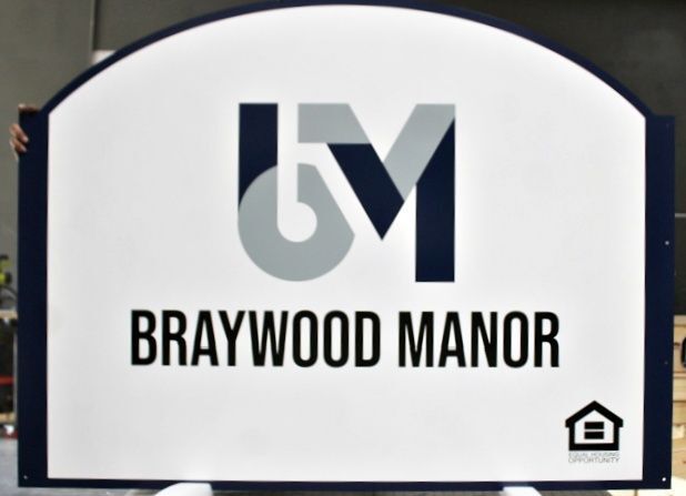 K20145 - Carved HDU Entrance Sign for "Braywood Manor"