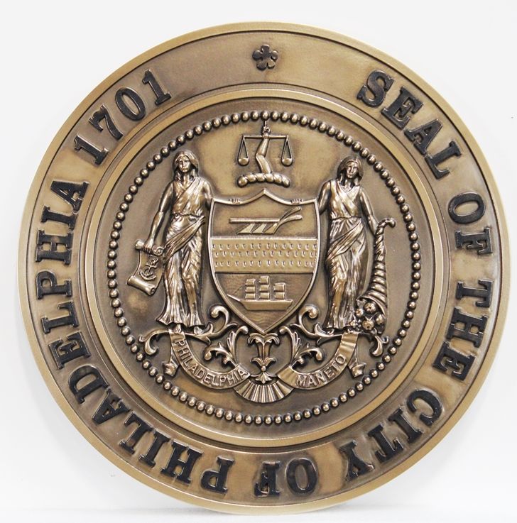 MB2212 -   Plaque of the Seal of the City of Philadelphia, 3-D