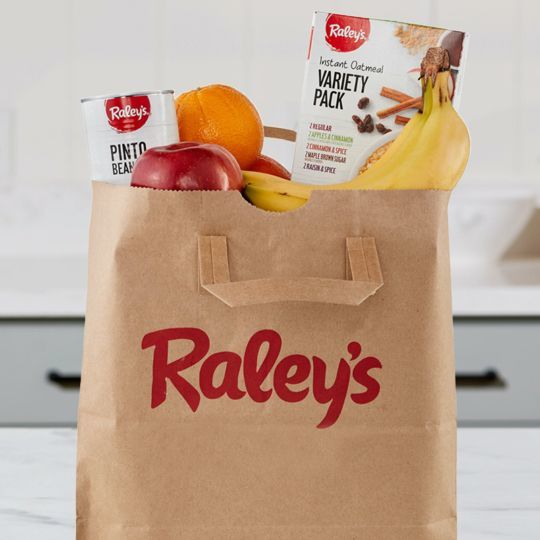 Raley's grocery bag full of groceries