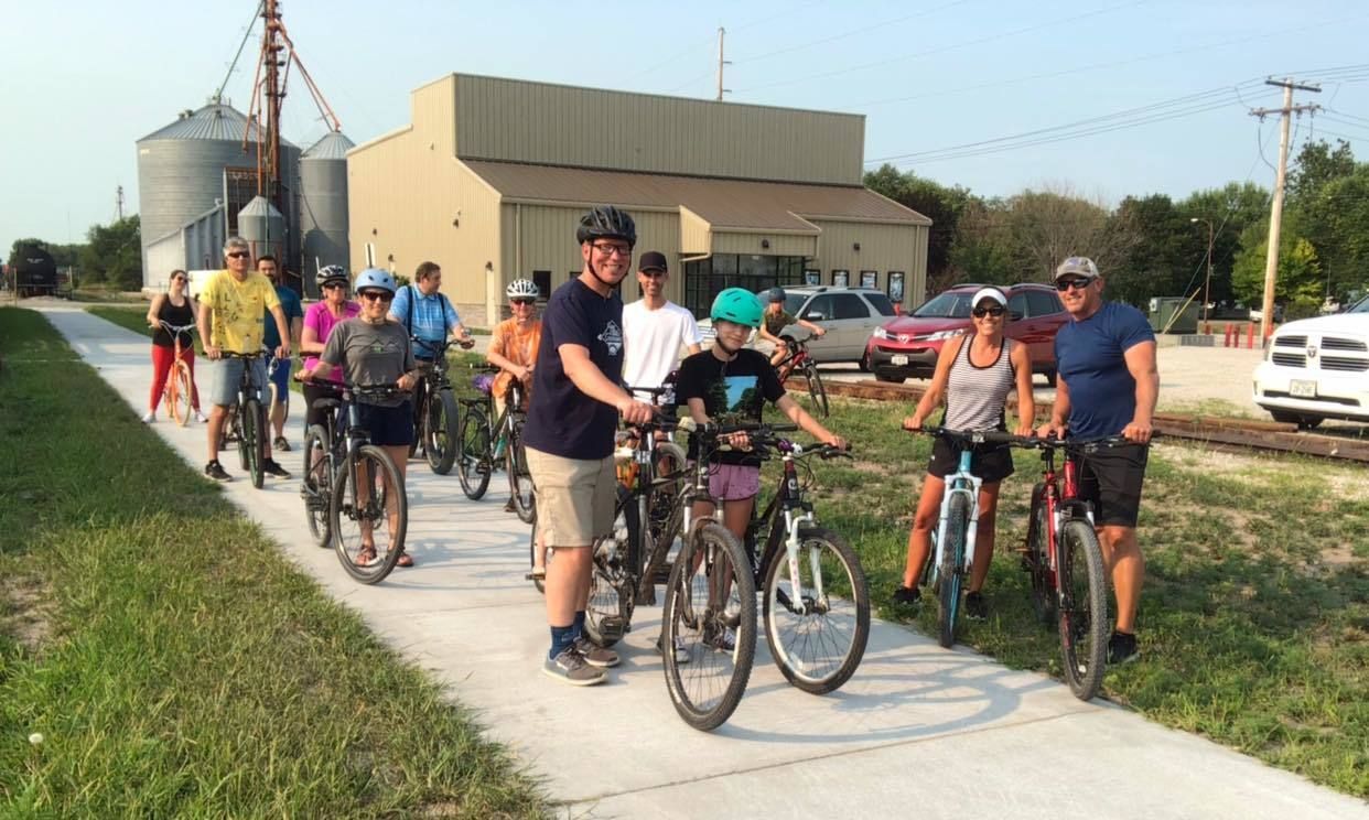 Participants getting ready to start a taco bike ride