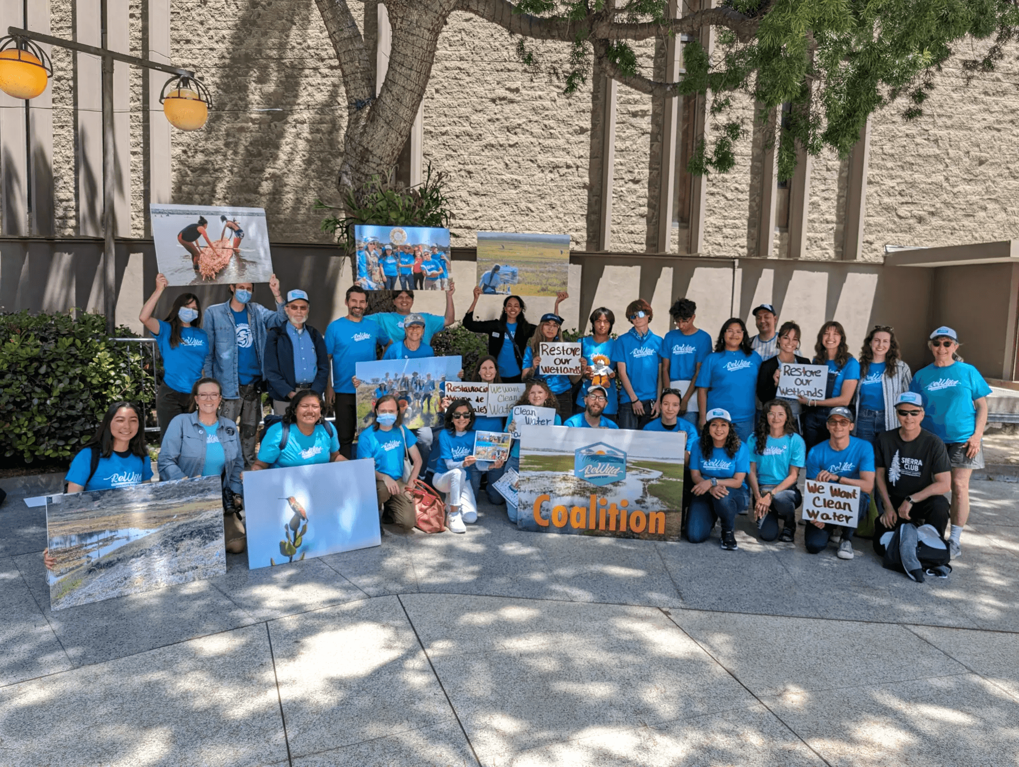ReWild Coalition members and volunteers rallying outside the San Diego City Council office