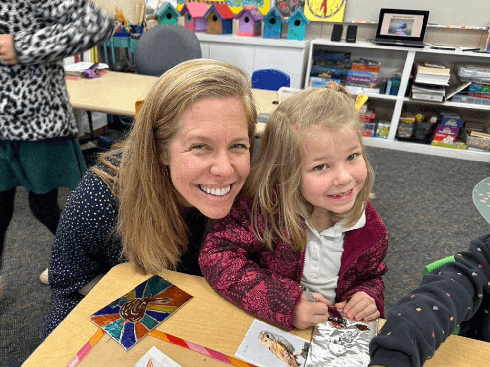 Participants enjoy making jeweled foil art