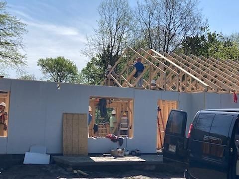 Trusses are raised