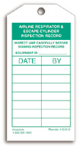 Airline Respirator & Escape Cylinder Inspection Record
