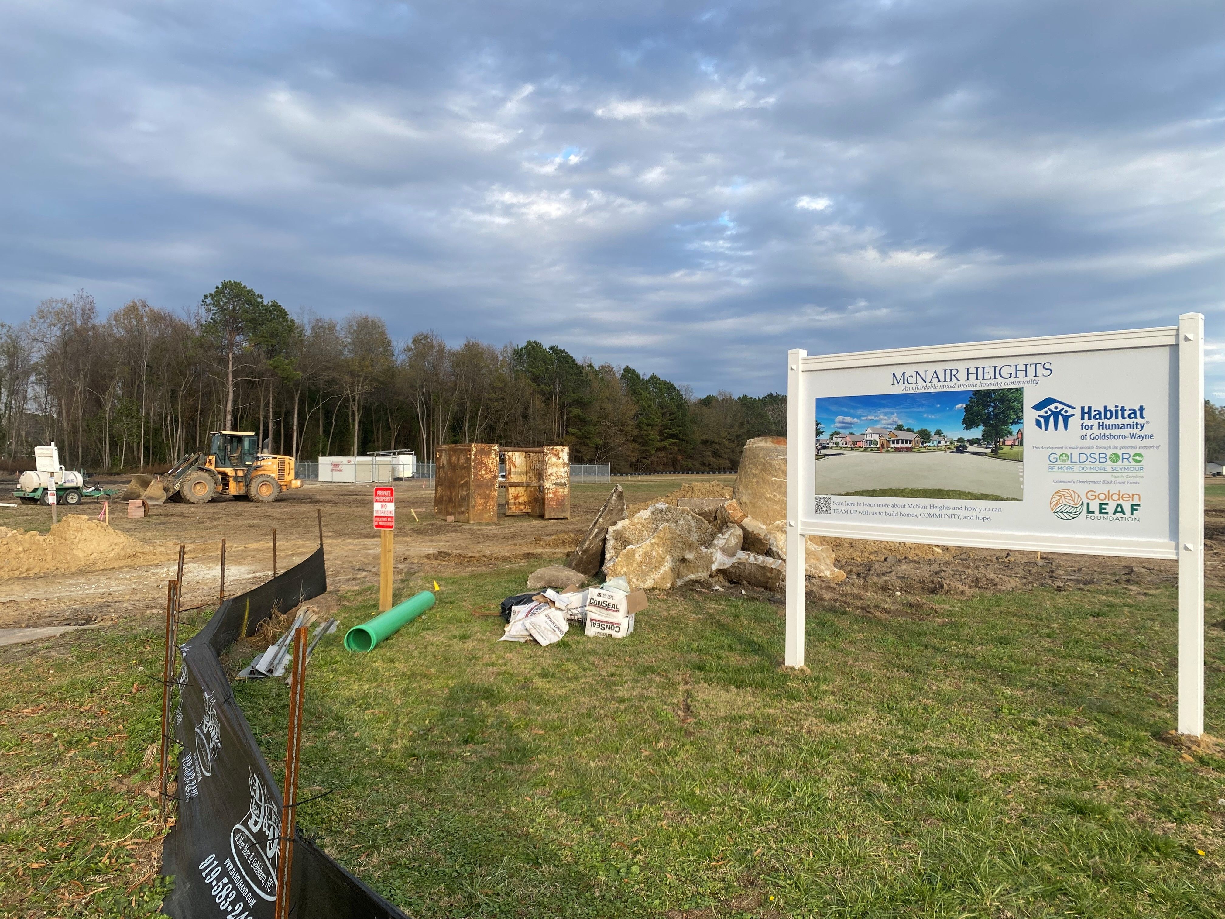 Panoramic photo of McNair Heights pre-construction
