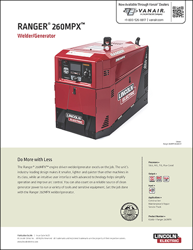 Ranger 260MPX Spec Sheet