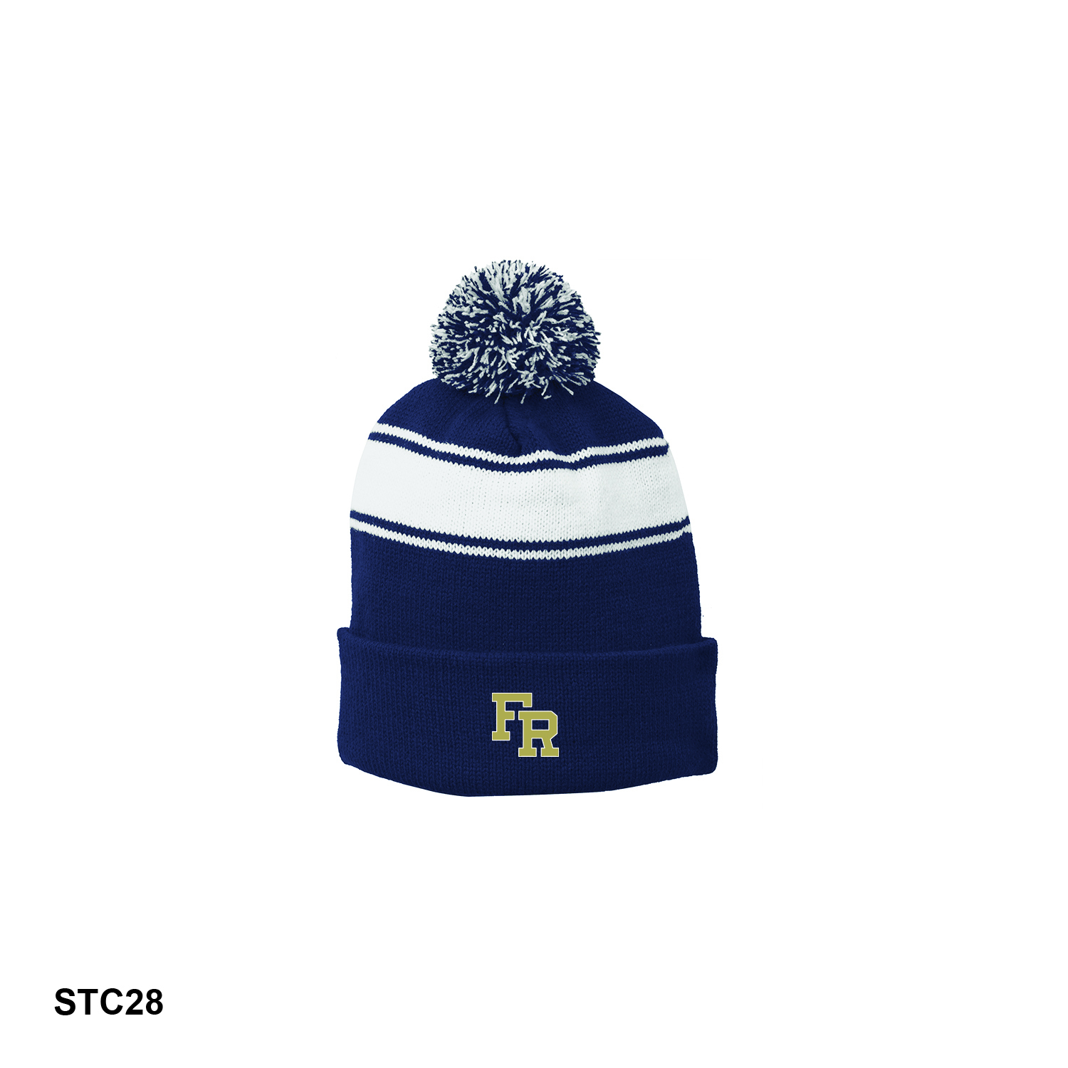 FR LETTER LOGO - Sport-Tek® Stripe Pom Pom Beanie