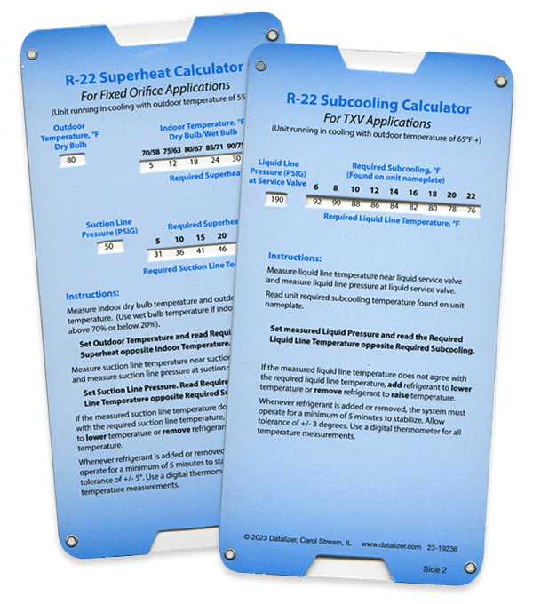 R22 Superheat/Subcooling Calculator
