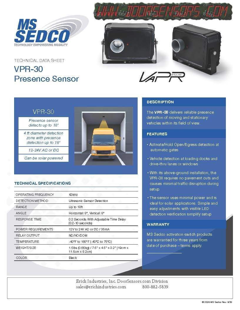 VPR-27 Door Sensor