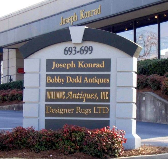 S28425 - Monument Business Directory  Entrance Sign for "Joseph Konrad" Retail Store Complex, with Replaceable Store Nameplates