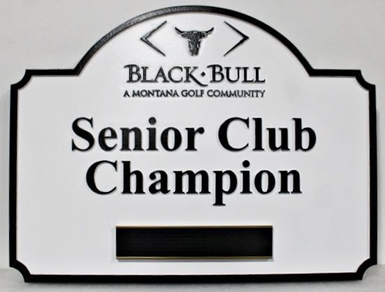E14248 - Carved HDU Reserved Parking Space Sign for "Senior Club Champion"