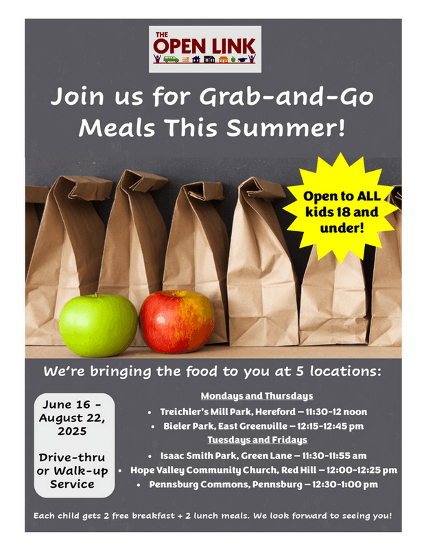 Summer Kids Meals schedule