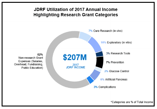 JDRF Research Grant Allocation During 2017
