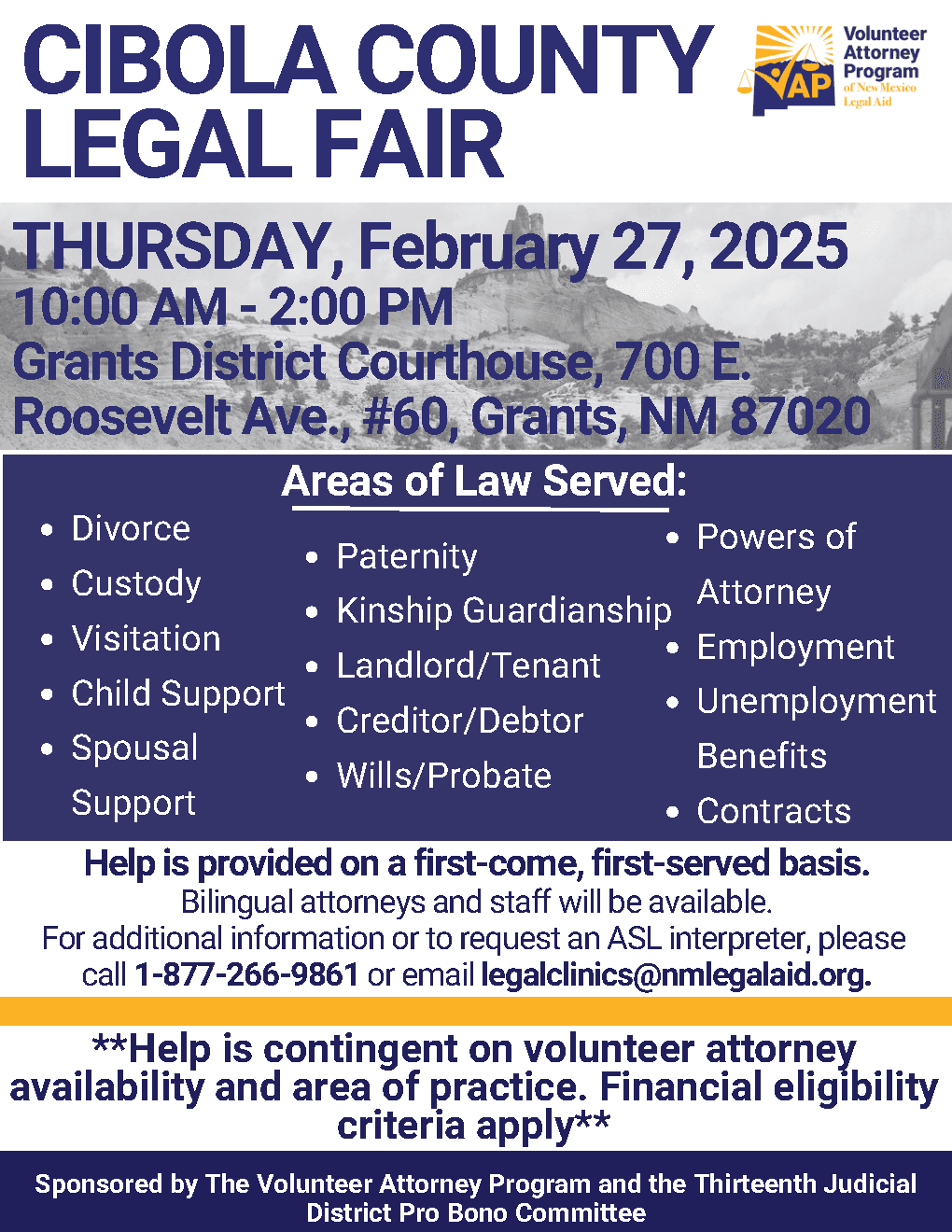 Grants Legal Fair Flyer